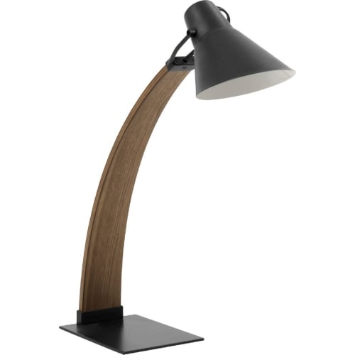 Noah Table Lamp in Walnut Wood & Black Metal